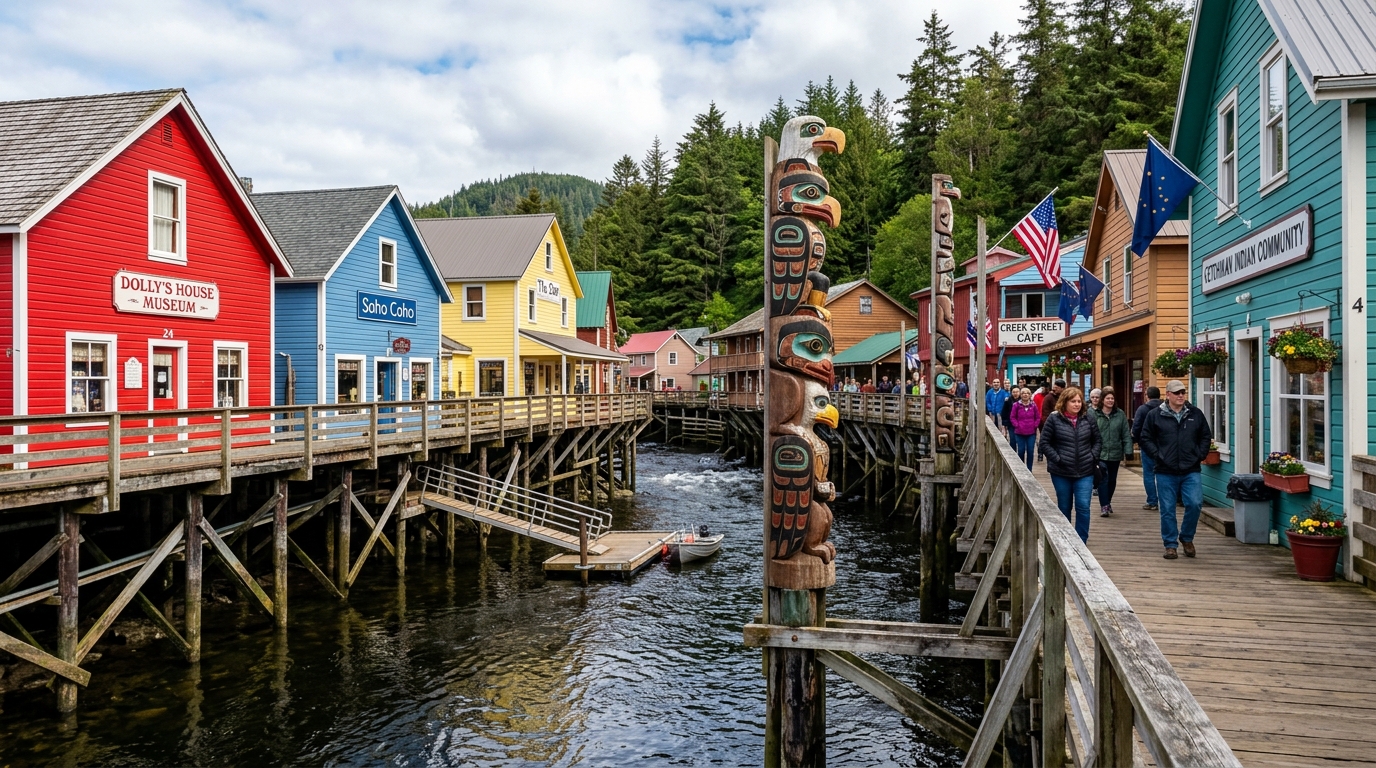 Creek Street Boardwalk & Totems